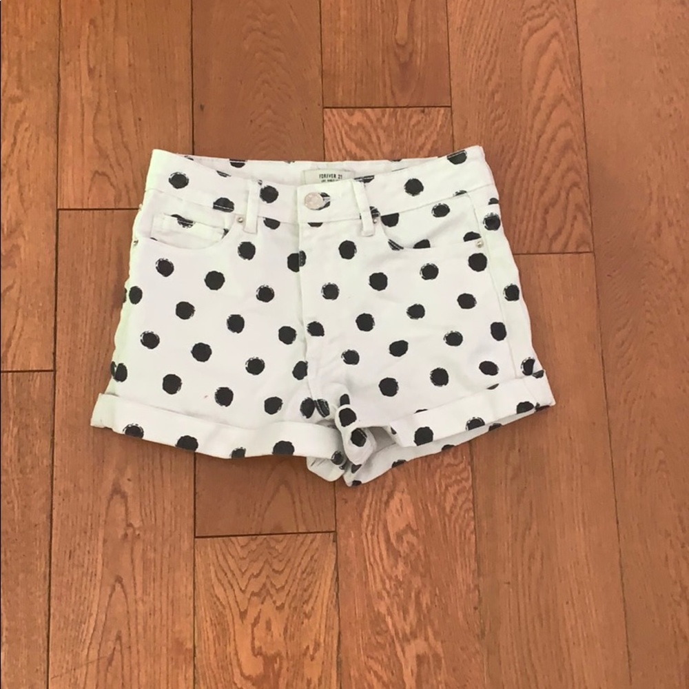 Forever 21 dotted jean shorts